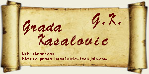 Grada Kasalović vizit kartica